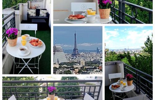 Chatillon Wohnung | Élégant apt avec vue Tour Eiffel & parking privé