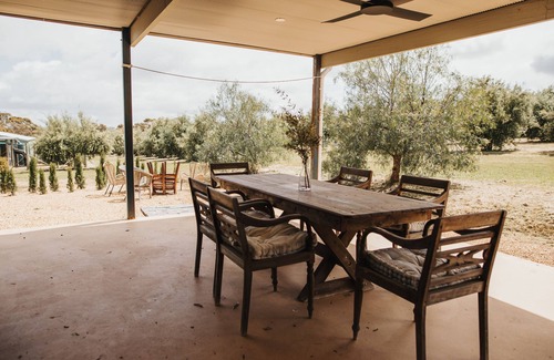 Clare Haus | A tranquil 40 acre olive grove, comfort inside, fire pit & hot tub outside