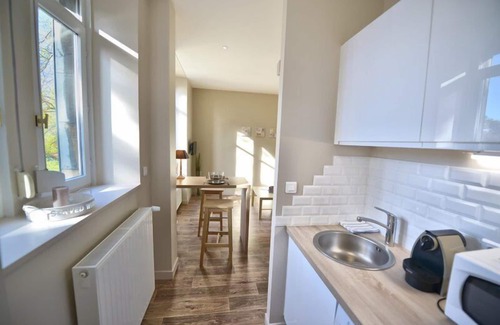 Besancon Wohnung | Studio Courbet-Apartment-Deluxe-Ensuite Dusche-Parkblick