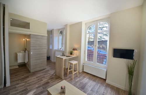 Besancon Wohnung | Studio Courbet-Apartment-Deluxe-Ensuite Dusche-Parkblick