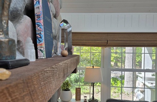 Michiana Hütte | Bright Scandinavian-style cottage with large, private wooded yard