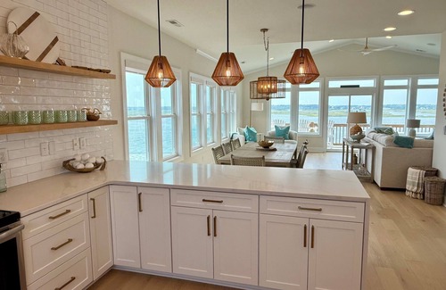 Topsail Beach Haus | BRAND NEW-Beste Aussicht auf der Insel! Waterfront, Bootsanlegestelle, Aufzug, Pool, Fisch!