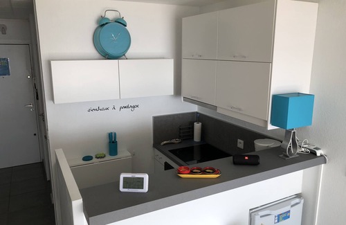 La Cote Radieuse Wohnung | CANET SUD, T1 bis LUXURY AIR CONDITIONED, MEERBLICK - DIREKTER STRAND, WIFI, geschlossene Garage
