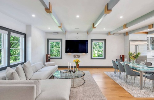 Hampton Bays Haus | Chic Hampton Bays Oasis with Pool, Hot Tub & Resort-Style Living, Steps to.