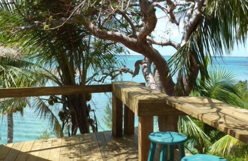 Green Turtle Cay Hütte | Coco Nut Tree House liegt in tropisches Laub auf das kristallklare Meer von Abaco gelegen