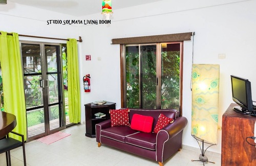 Cozumel Wohnung | Cozumel, Mexiko. Studio Sol Maya. In der Nähe von Stränden, Einkaufsmöglichkeiten, Tauchen und Restaurants.