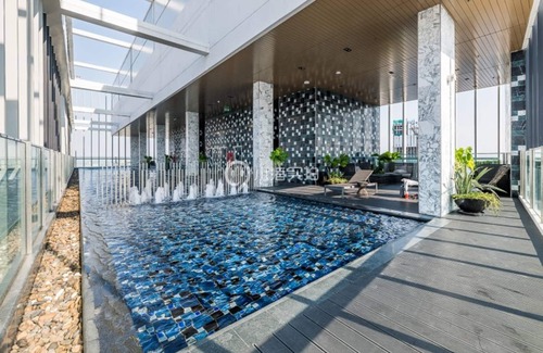 Bangkok Central Business District Wohnung | Gemütliches 1 Schlafzimmer - Zentrum 500mbtsE5-Skytop