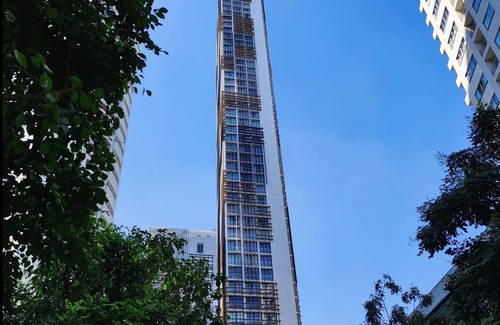 Bangkok Central Business District Wohnung | Gemütliches 1 Schlafzimmer - Zentrum 500mbtsE5-Skytop