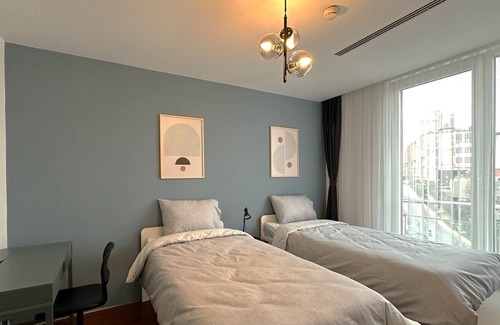 Maslak Wohnung | Cozy calm apt 2BR & 1 SOFABED in residence, gym&pool access, Maslak Sariyer