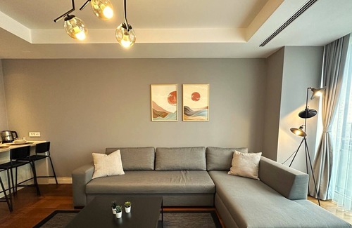 Maslak Wohnung | Cozy calm apt 2BR & 1 SOFABED in residence, gym&pool access, Maslak Sariyer