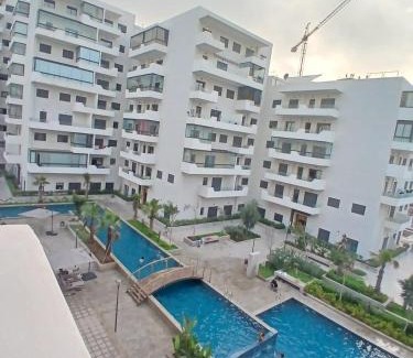 Ain Harrouda Wohnung | Cozy Studio Vue sur Piscine à Ocean Park Zenata City Eco