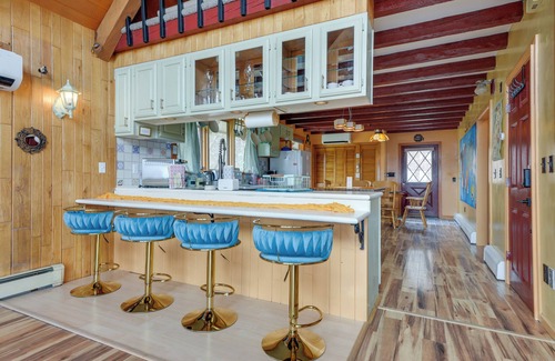 Vernon Wohnung | Deck, Mountain Views: Colorful Retreat in Vernon!