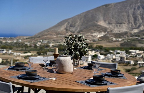 Exo Gonia Villa | Delightful Santorini Villas | 4 Bedrooms | Villa Killua | Spacious Terraces with Hot Tubs | Exo Gonia Aside