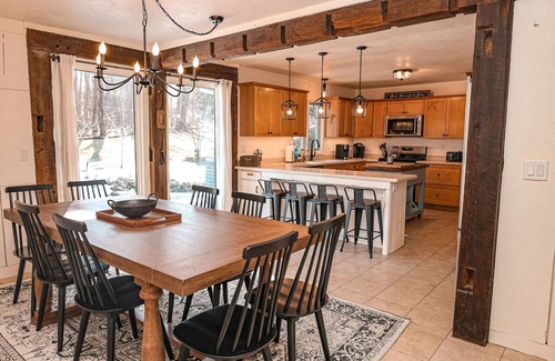 La Porte Haus | Family Friendly Retreat, sleeps 12+, Pole Barn with games, Large inground pool