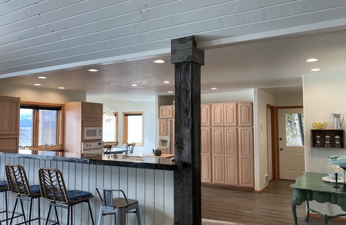 Bigfork Haus | Fill your soul w/ 400' of PRIVATE waterfront w/ dock, lift, diving board & more!