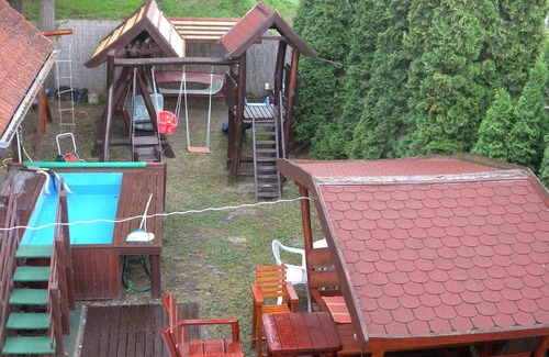 Fonyodliget Haus | Holiday home with pool, children's swing and slide