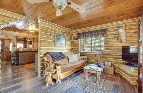 Jemez Springs Haus | Jemez Springs Cabin with Stunning Mtn Views!