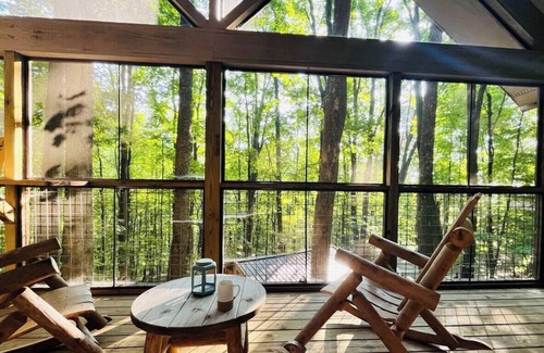 Helen Kabine | Lazy Bear Treehouse Pet Friendly & Min to Helen!