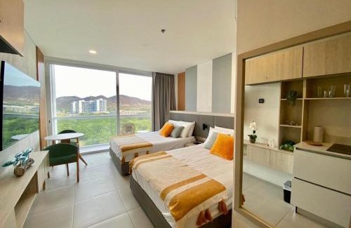 Santa Marta Wohnung | Loft balcony overlooking the sea beach 100 meters away