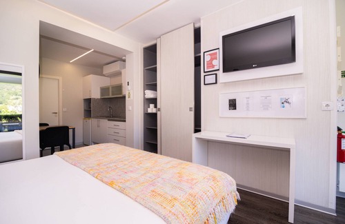 Santana Haus | Lower-level Studio w/ kitchenett and patio