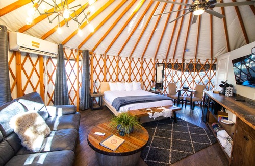 Escalante Resort | Luxury Glamping Yurt Resort Between National Parks with desert mountain views, close to hiking trails, slot canyons, off-roading and more!