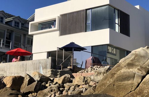 Mussel Shoals Haus | Modern beachfront stunner with amazing view, pool, pool spa, & fireplaces