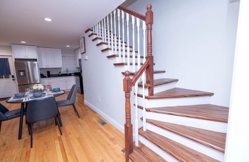 Brockton Haus | Modern Luxury Home With Fireplace & Game-Room.