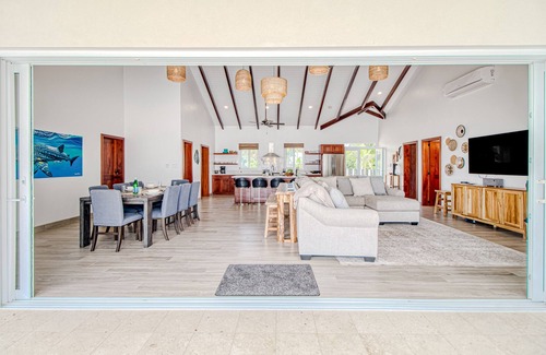 Placencia Haus | Oceanfront oasis on the beach with private pool, gazebo, grill, patio, and AC