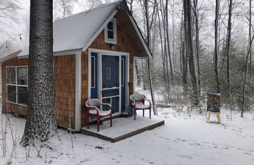 Pine City Haus | Old Blue Tiny House/ bath house with breakfast/spa