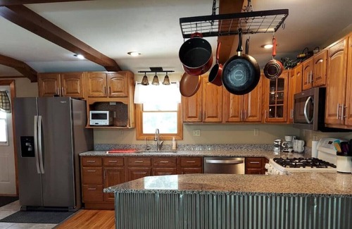 Grand Detour Haus | Riverfront 3 BR 2 BA Home on Private Wooded Lot