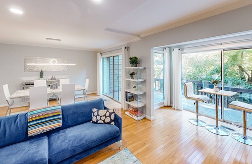 East Ellijay Haus | Riverfront townhome with two decks, fireplace, gazebo & woodland views