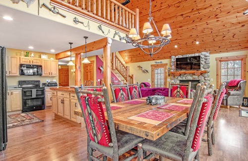 Necedah Haus | Rustic, spacious, lakefront home with private boat slip, game room & gazeebo