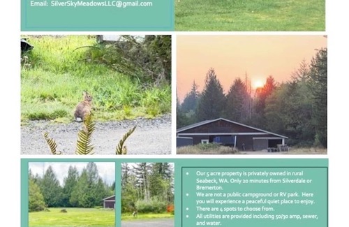 Seabeck Wohnmobilvermietung | RV Spaces with hookups, 5 private country acres, 20 min to town, Family friendly