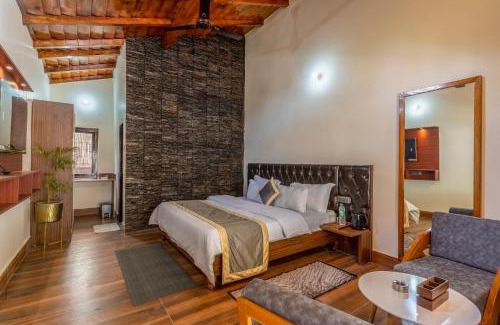 Bhimtal Haus | SaffronStays Kurmavana, Bhimtal - luxury cottage with pool and lawn - All clear roads