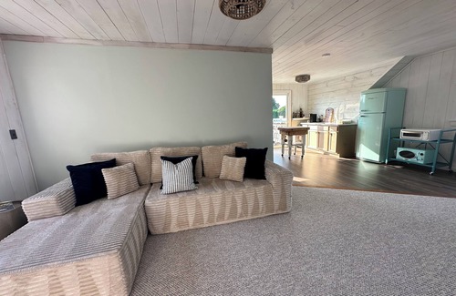 Ocean Bluff-Brant Rock Haus | Short walk to the beach! See & hear the ocean in the distance. Great living area