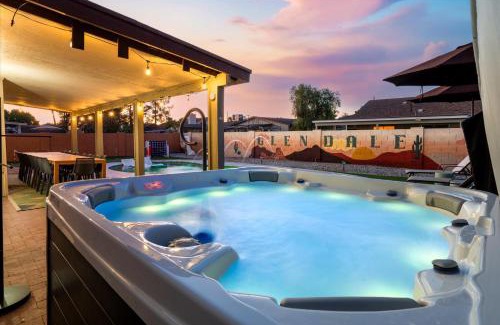 Copperwood Haus | Slide into Fun Pool Games Fire Pit Sport Court