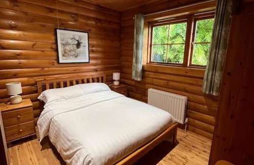 Aymestrey Wohnung | Solid Log Cabin With Private Hot Tub - Oak