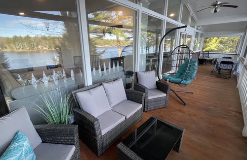 Rindge Haus | Spectacular lake house with private dock, beach area & gorgeous views