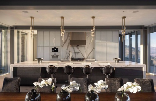 Spring Creek Ranch Haus | Stunning over 11K sq ft NEW modern glass 6-bed 9-bath estate in Jackson Hole