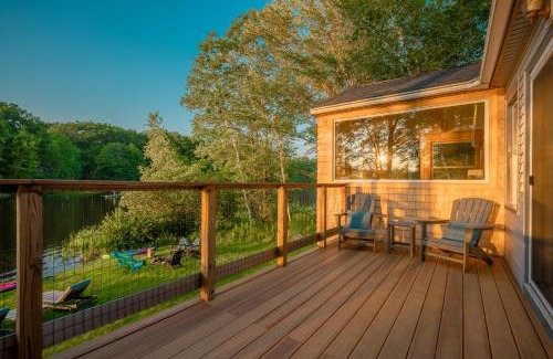 Barnstead Haus | Stylish lake home with private beach, dock and firepit for swimming, kayaking, hiking