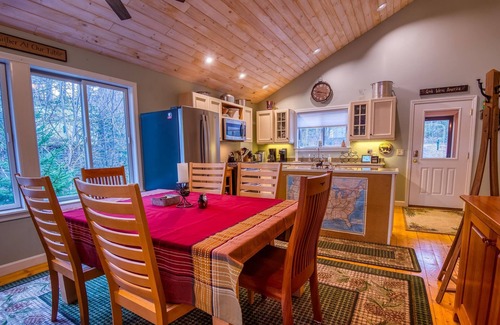 Rangeley Haus | The 4 Seasons on Mooselookmeguntic Lake with dock, mooring, 4 kayaks, fire pit, and pet friendly!