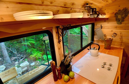 Gray Creek Hütte | The Bus Stop ...in a remote, private & tranquil forest