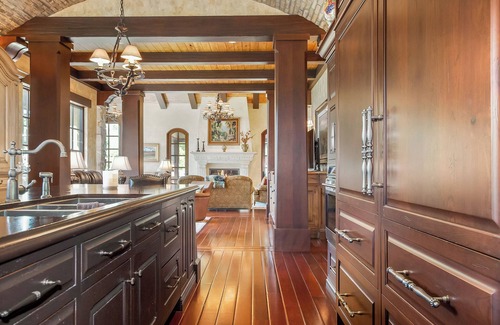 Holland Villa | Timeless Euro Tuscan gated estate on 14.5 acres with vineyard, pond and gardens.