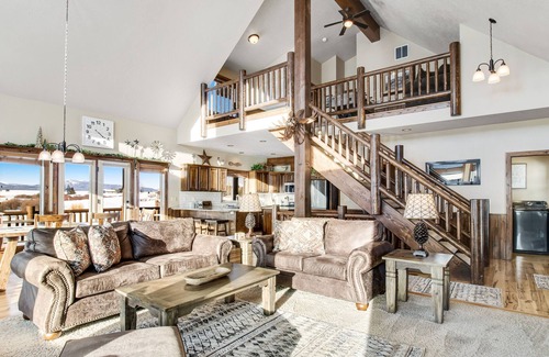 Brookdale Meadows Haus | Updated, mountain-view retreat with private hot tub, game room, deck & firepit