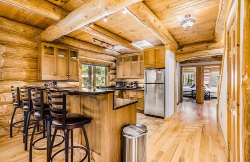 Thompsonville Haus | Waterfront home on Betsie River with hot tub & sauna near skiing at Crystal Mtn