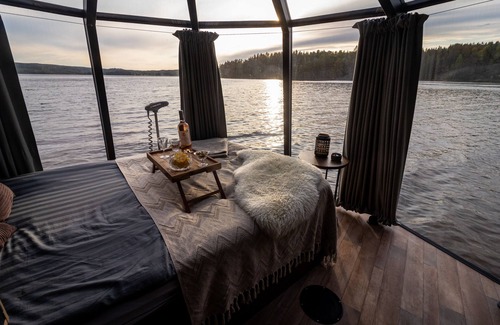Varmland County Haus | Wunderbare Aurora-Hütte mit Komfortfeeling auf dem See