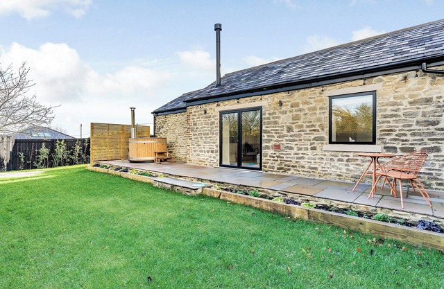 This stone built milking parlour has been converted into a luxury hot tub retreat for two.