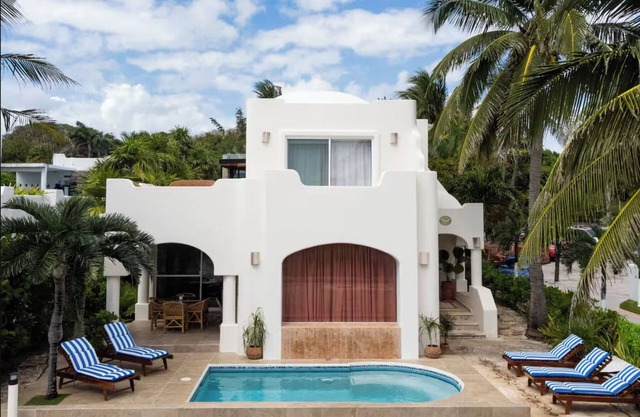 1 min walk to beach, ocean views, Mayan ruins, private pool— paradise awaits!