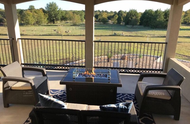 1 queen bed with private bathroom overlooking heated pool.
