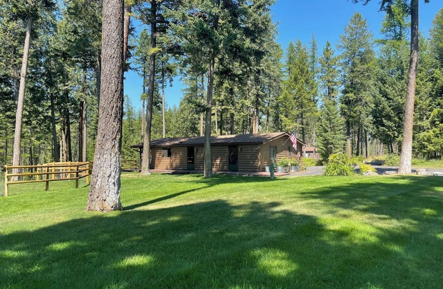 2 bedrooms, 2 bath cabin in the Alpine forest with views of flathead lake.